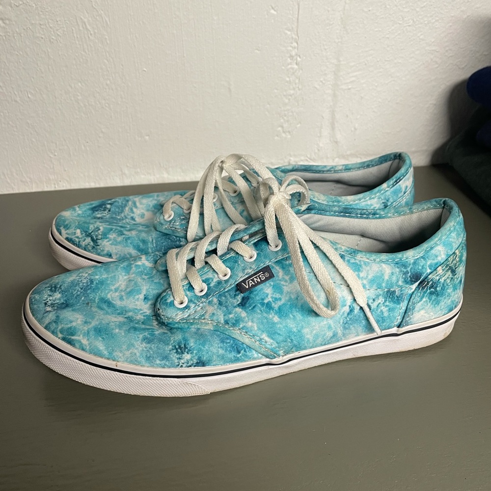 Aqua Patterned Vans